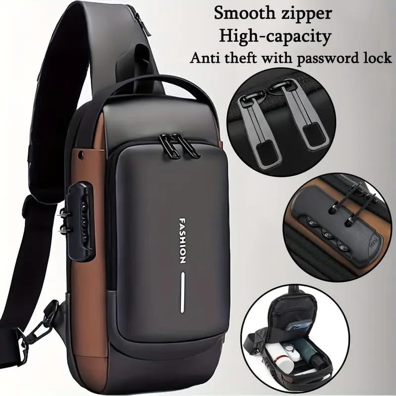 Anti-Theft Sling Bag with USB Charging Port – Stylish & Secure