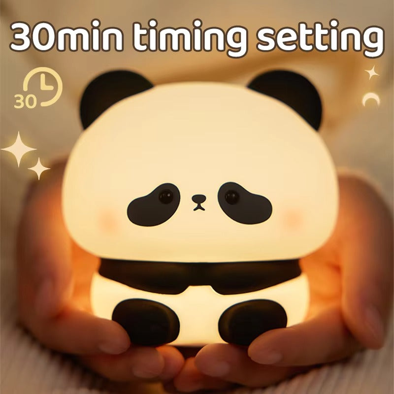 Cute Panda Silicone Night Light – Soft Touch LED Lamp